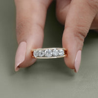 Round Five Stone Channel Set Diamond Wedding Band