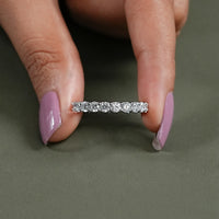 Round Diamond Prong Set Wedding Band