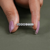 Round Diamond Prong Set Wedding Band