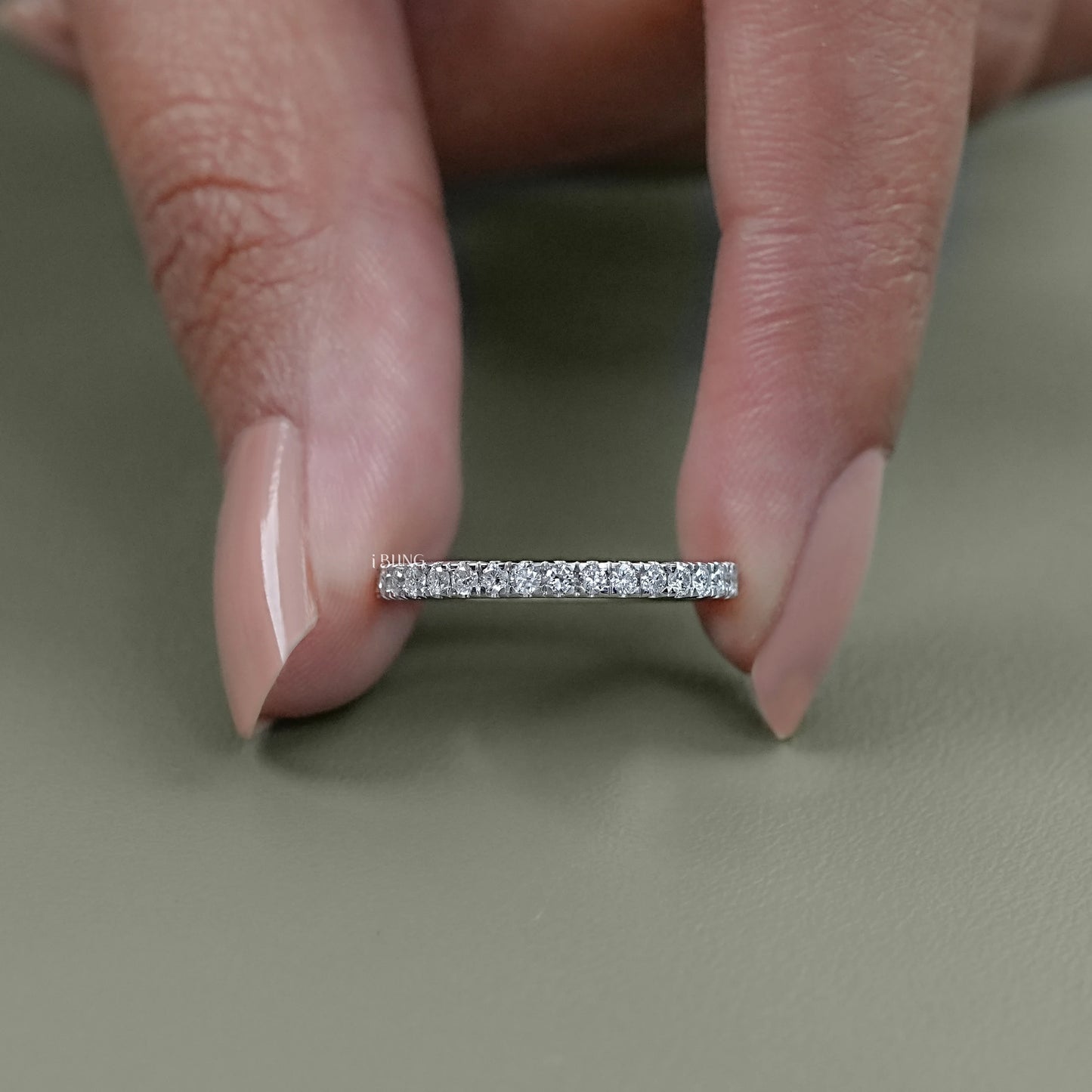 Round Lab Diamond Full Eternity Wedding Band