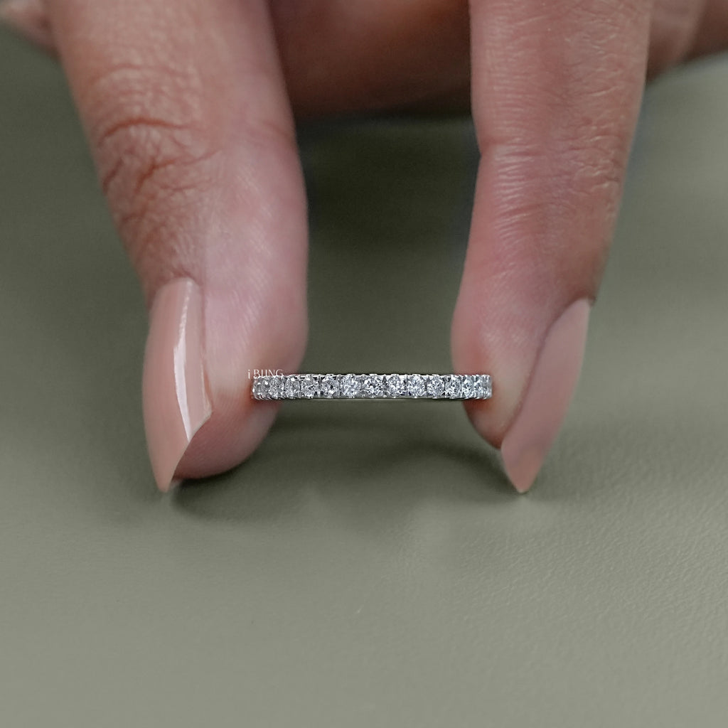 Round Lab Diamond Full Eternity Wedding Band