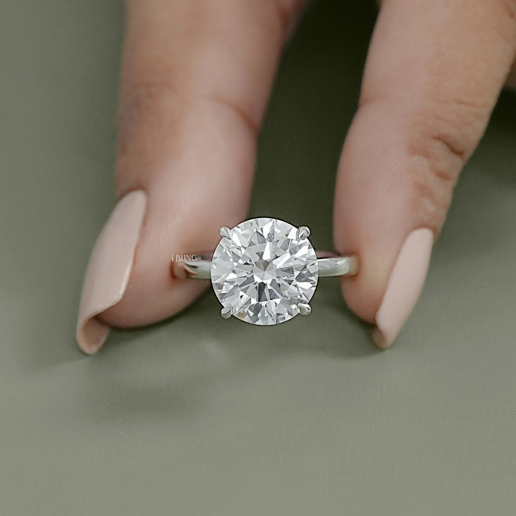 Round Lab Grown Diamond Solitaire Engagement Ring