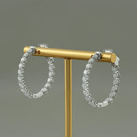 Round Cut Lab Diamond Hoop Earrings