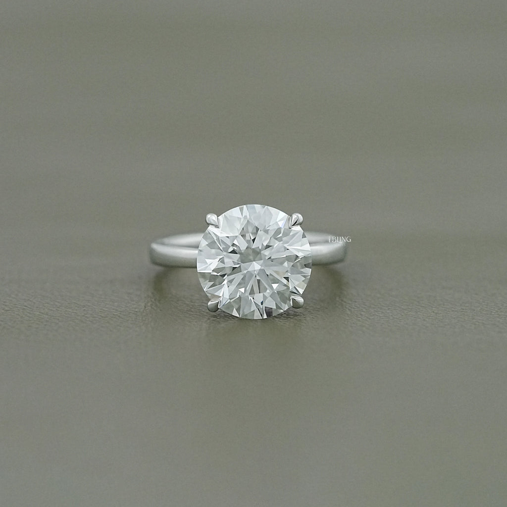 Round Lab Grown Diamond Solitaire Engagement Ring