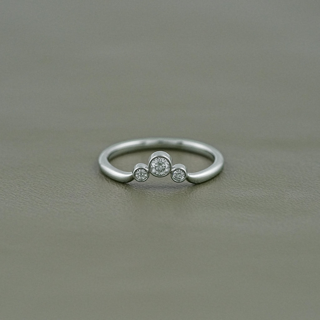 Round Lab Grown Diamond Three Stone Ring