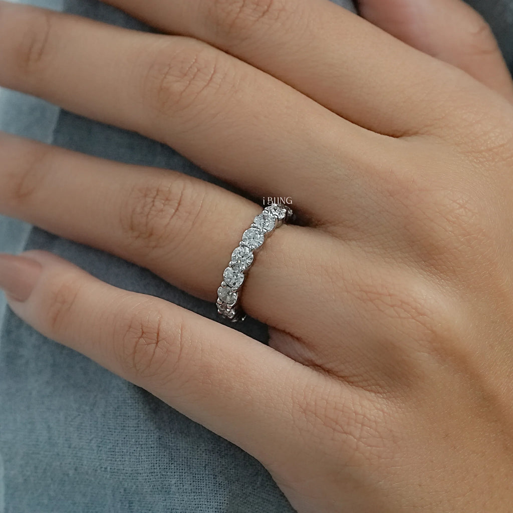 Round Lab Grown Diamond Eternity Wedding Band