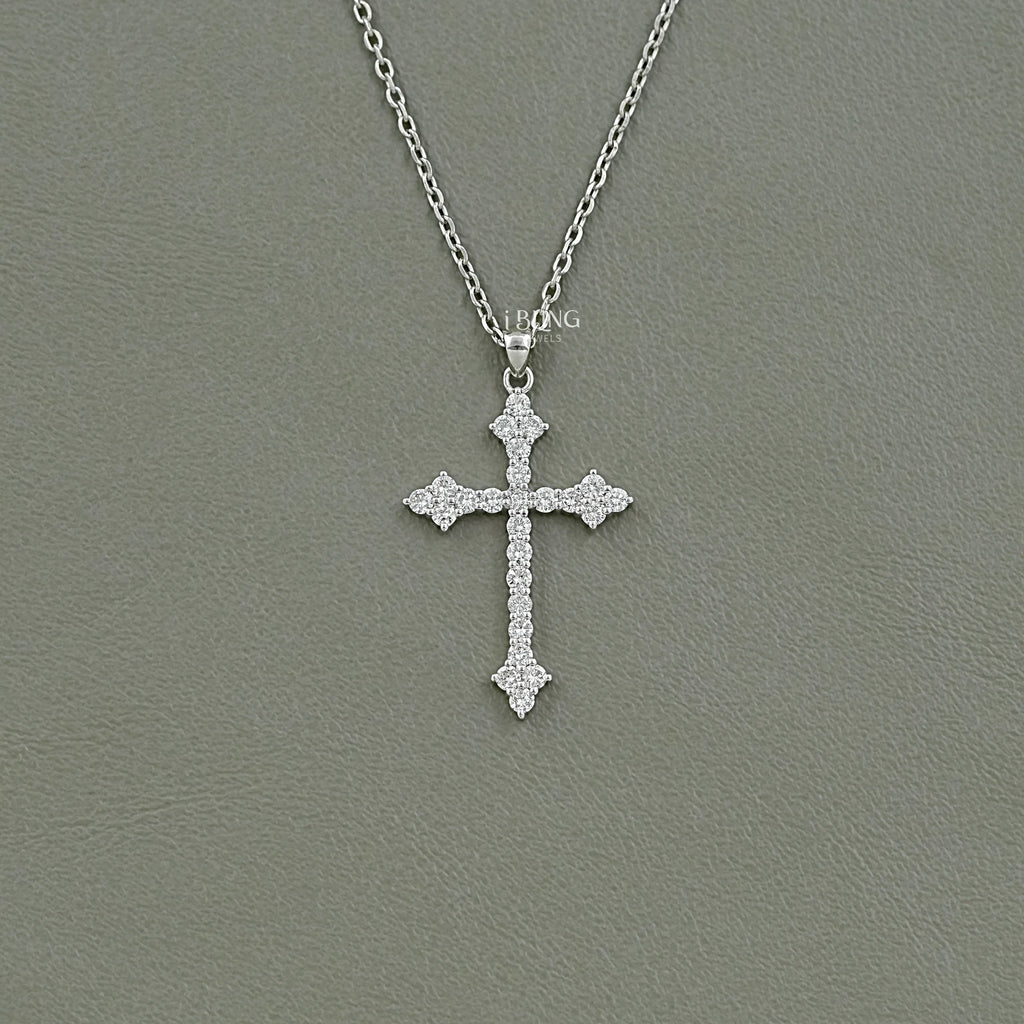 Round Cut Lab Grown Diamond Criss Cross Necklace