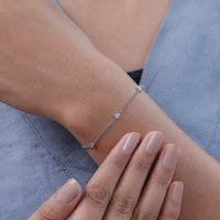 Lab Grown Round Diamond Station Chain Bracelet