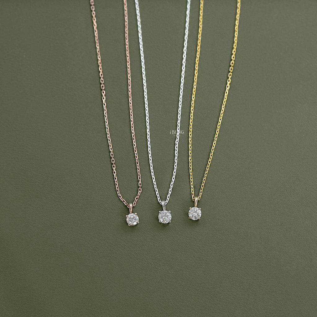 Round Lab Grown Diamond Solitaire Necklace