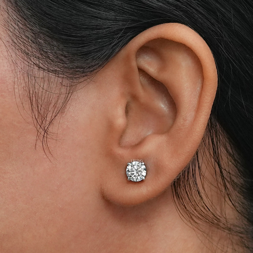 Round Lab Diamond Stud Earrings