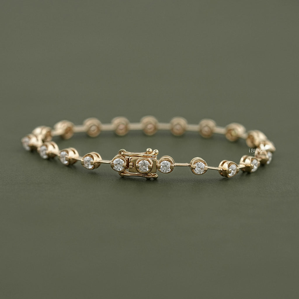 Round Moissanite Wedding Tennis Bracelet