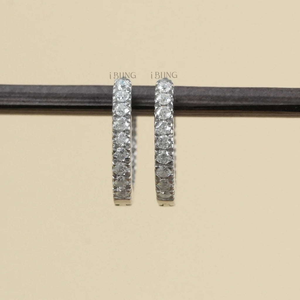 Round Moissanite Diamond Hoop Earrings