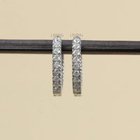 Round Moissanite Diamond Hoop Earrings