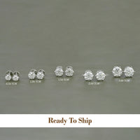 Round Moissanite Solitaire Diamond Stud Earrings