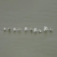 Round Moissanite Solitaire Diamond Stud Earrings