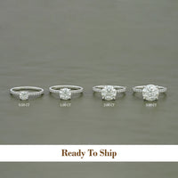 Round Moissanite Solitaire Accent Engagement Ring