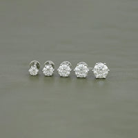 Round Moissanite Solitaire Diamond Stud Earrings