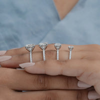 Round Moissanite Solitaire Accent Engagement Ring