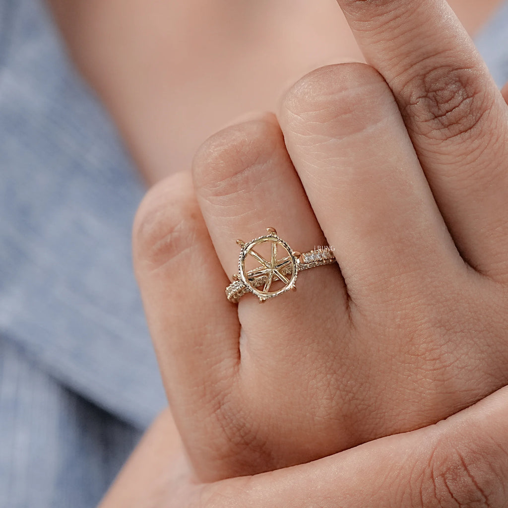 Round Shape Semi Mount Engagement Ring