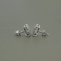 Round Cut CVD Diamond Square Shape Earrings