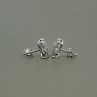Round Cut CVD Diamond Square Shape Earrings