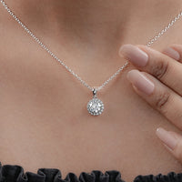 Round Diamond Halo Necklace