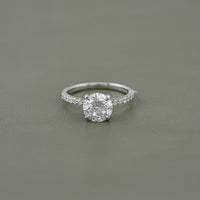 Round Cut Lab Diamond Solitaire Accent Ring
