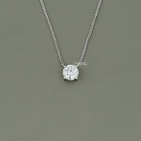 Round Cut Lab Grown Diamond Solitaire Necklace