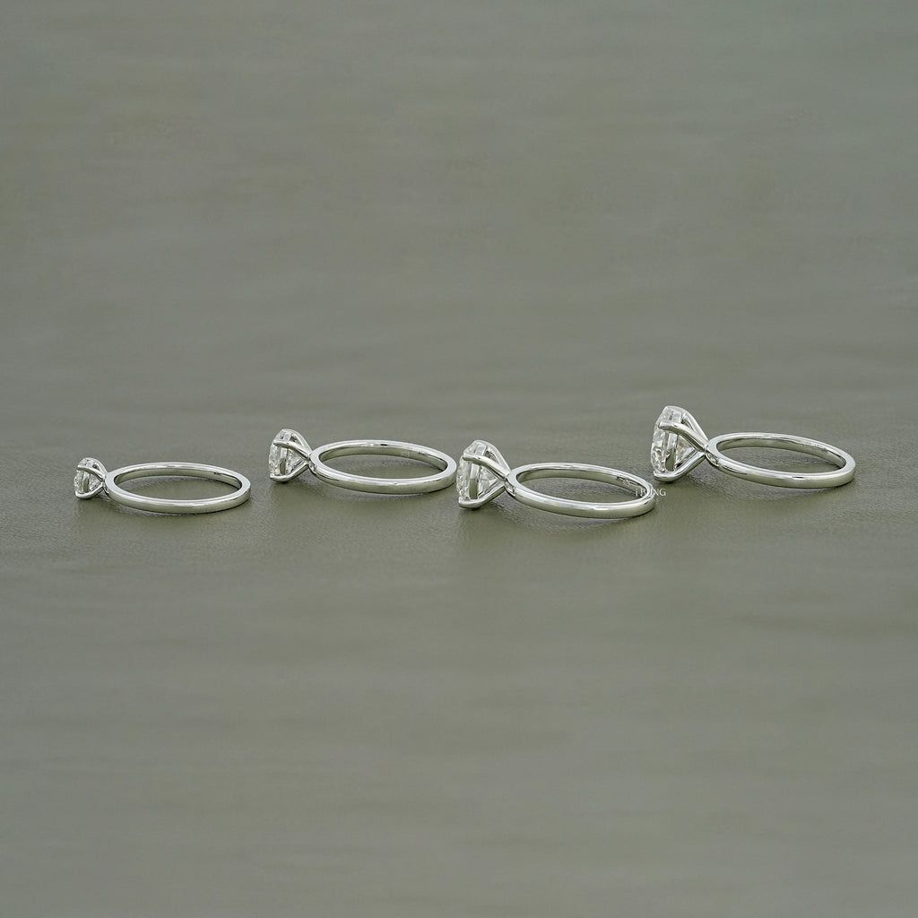 Four Prong Setting Round Moissanite Solitaire Ring