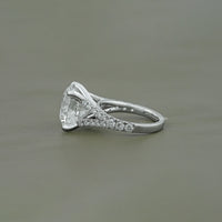 Round Cut Split Shank Accent Diamond Ring