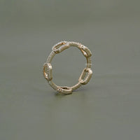 Round Diamond Link Chain Wedding Ring