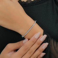 Bezel Set Round Lab Grown Diamond Tennis Bracelet