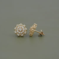 Round Lab Diamond Double Halo Stud Earrings