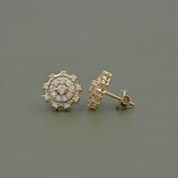 Round Lab Diamond Double Halo Stud Earrings