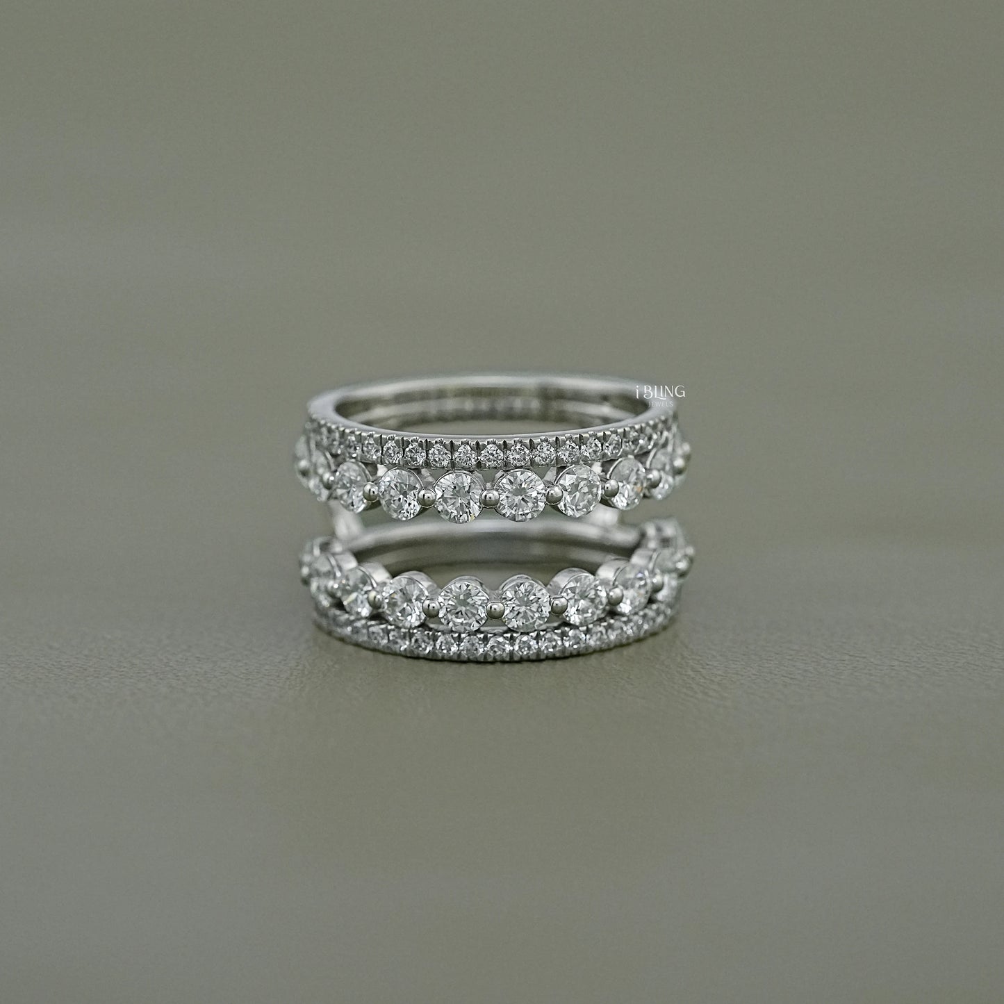 Round Diamond Guard Wrap Wedding Band