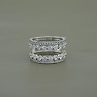 Round Diamond Guard Wrap Wedding Band