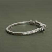 Round Cut Lab Diamond Milgrain Work Bridal Bangle