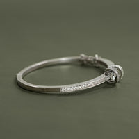 Round Cut Lab Diamond Milgrain Work Bridal Bangle