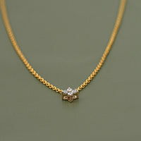 Round Cut Lab Grown Diamond Dainty Flower Pendant
