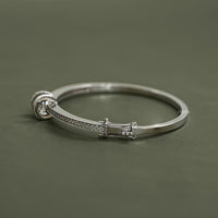 Round Cut Lab Diamond Milgrain Work Bridal Bangle