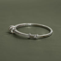 Round Cut Lab Diamond Milgrain Work Bridal Bangle