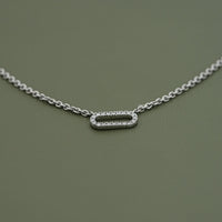 Round Cut Lab Diamond Pave Set Paperclip Necklace