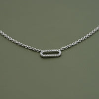 Round Cut Lab Diamond Pave Set Paperclip Necklace