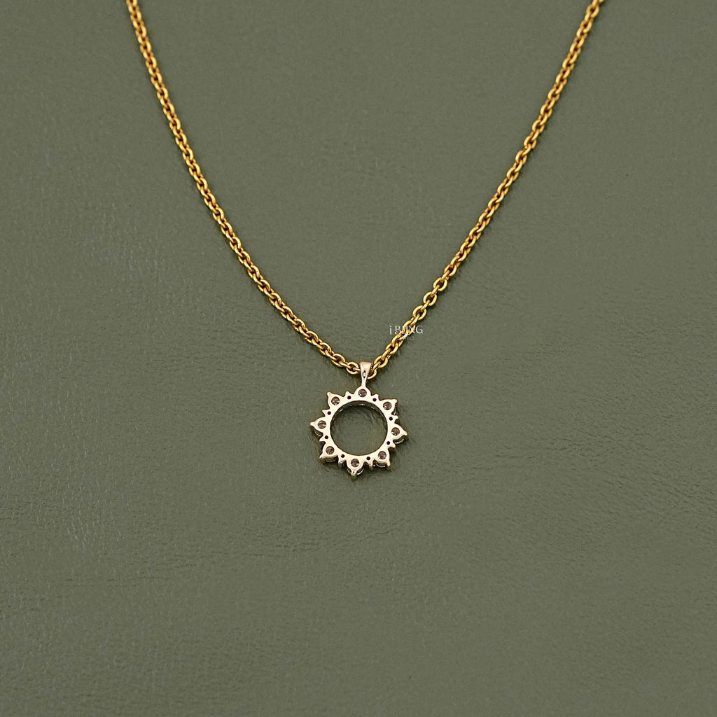 Round Cut Lab Diamond Open Circle Necklace