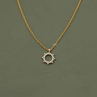 Round Cut Lab Diamond Open Circle Necklace