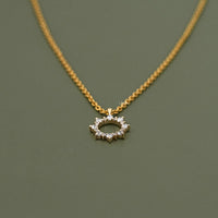 Round Cut Lab Diamond Open Circle Necklace