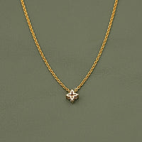 Round Cut Lab Grown Diamond Dainty Flower Pendant