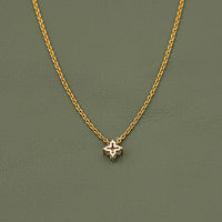 Round Cut Lab Grown Diamond Dainty Flower Pendant