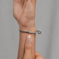 Round Cut Lab Diamond Milgrain Work Bridal Bangle