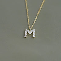 Round Cut Lab Grown Diamond Initial Charm Pendant